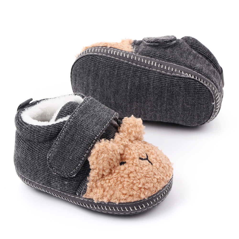Zapatos infantiles de terciopelo con diseño de animales