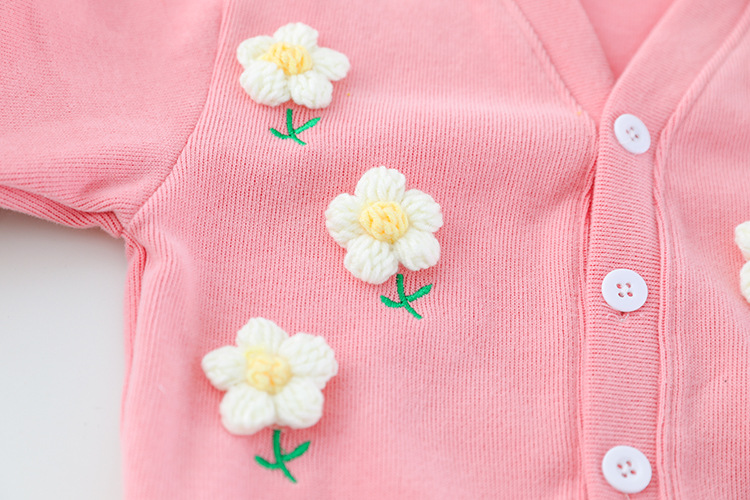 Conjunto de camisa infantil con cuello de flores