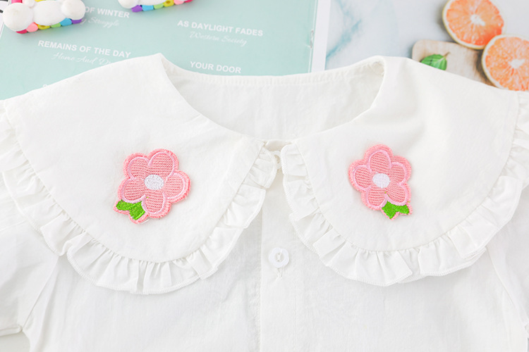 Conjunto de camisa infantil con cuello de flores