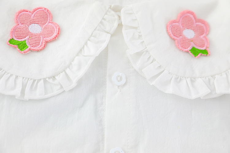 Conjunto de camisa infantil con cuello de flores