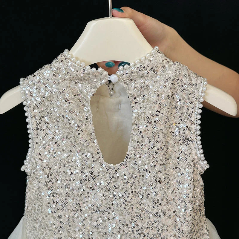 Children's Shiny Tulle Party Dress