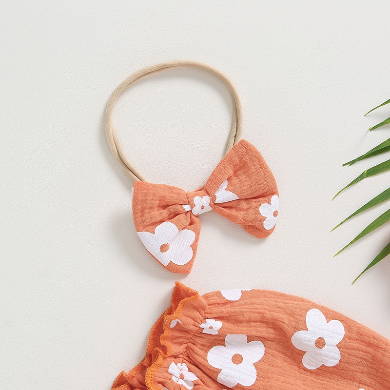 Body infantil florido + diadema