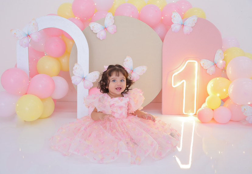 Vestido infantil de mariposa 3D