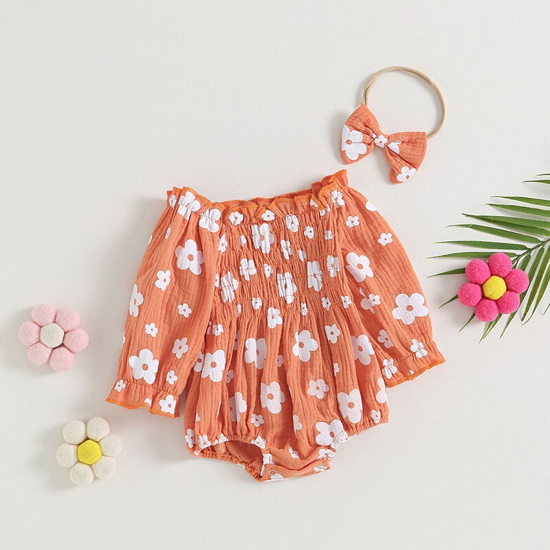 Body infantil florido + diadema