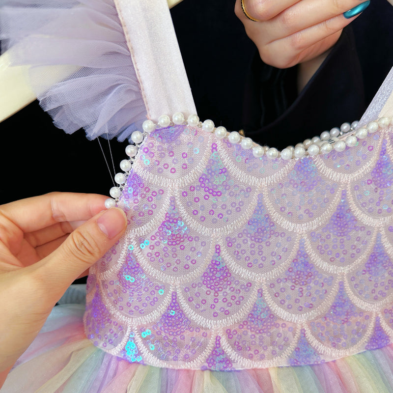 Children's Mermaid Layered Party Dress