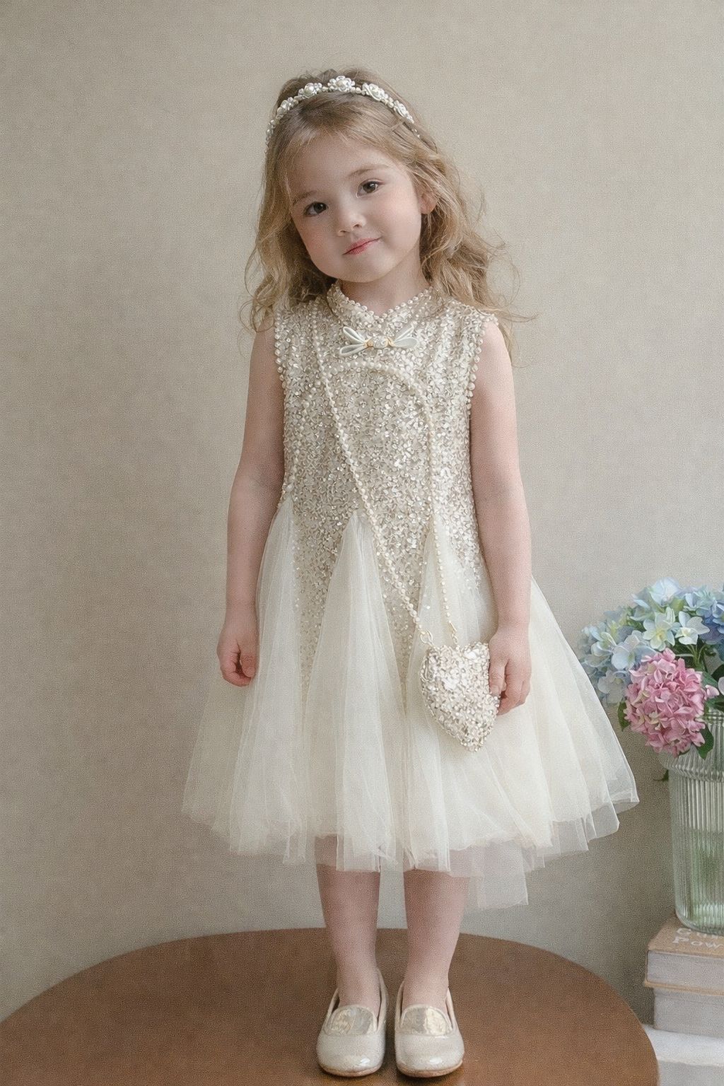 Children's Dress with Sparkling Tulle