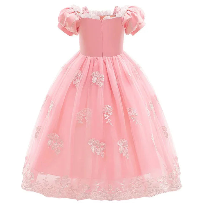Pink Children's Dress with Flowers
