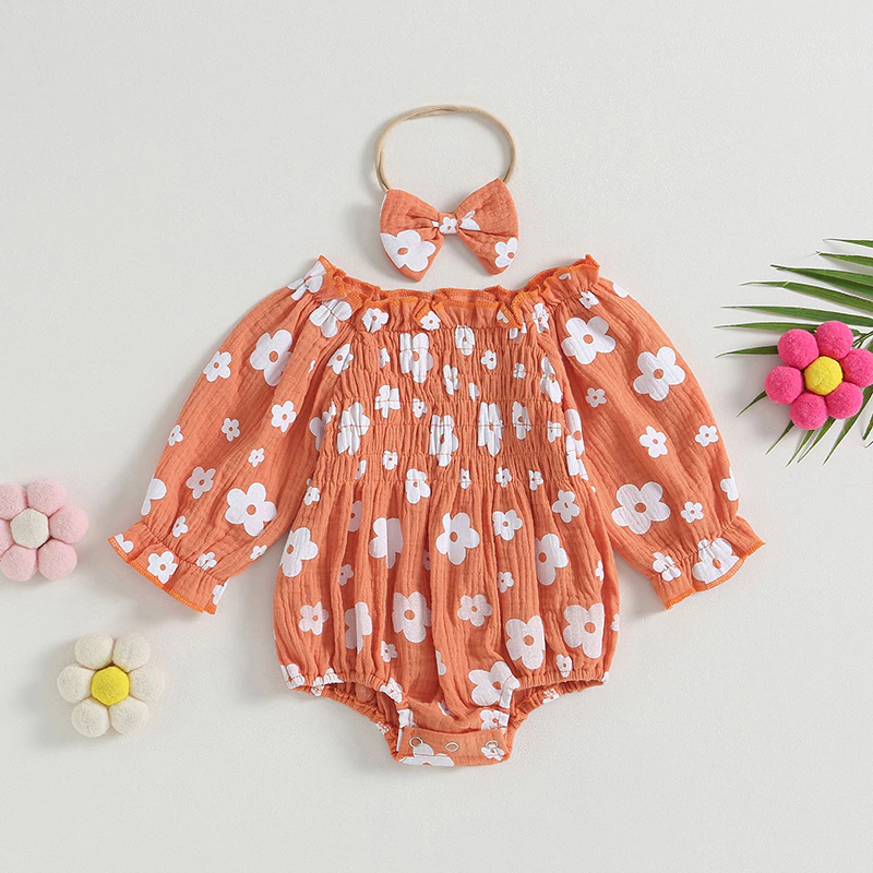Body infantil florido + diadema