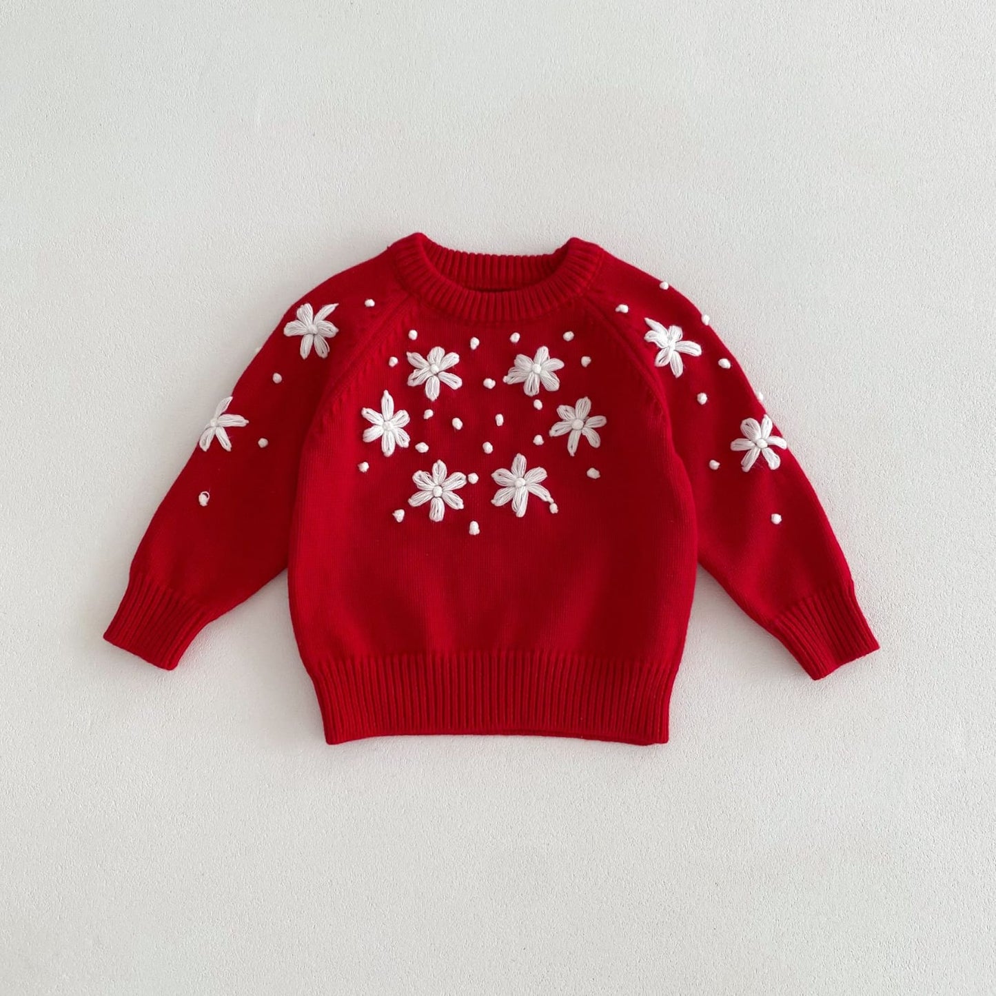 Infant Girls’ Knit Winter Romper with Flower