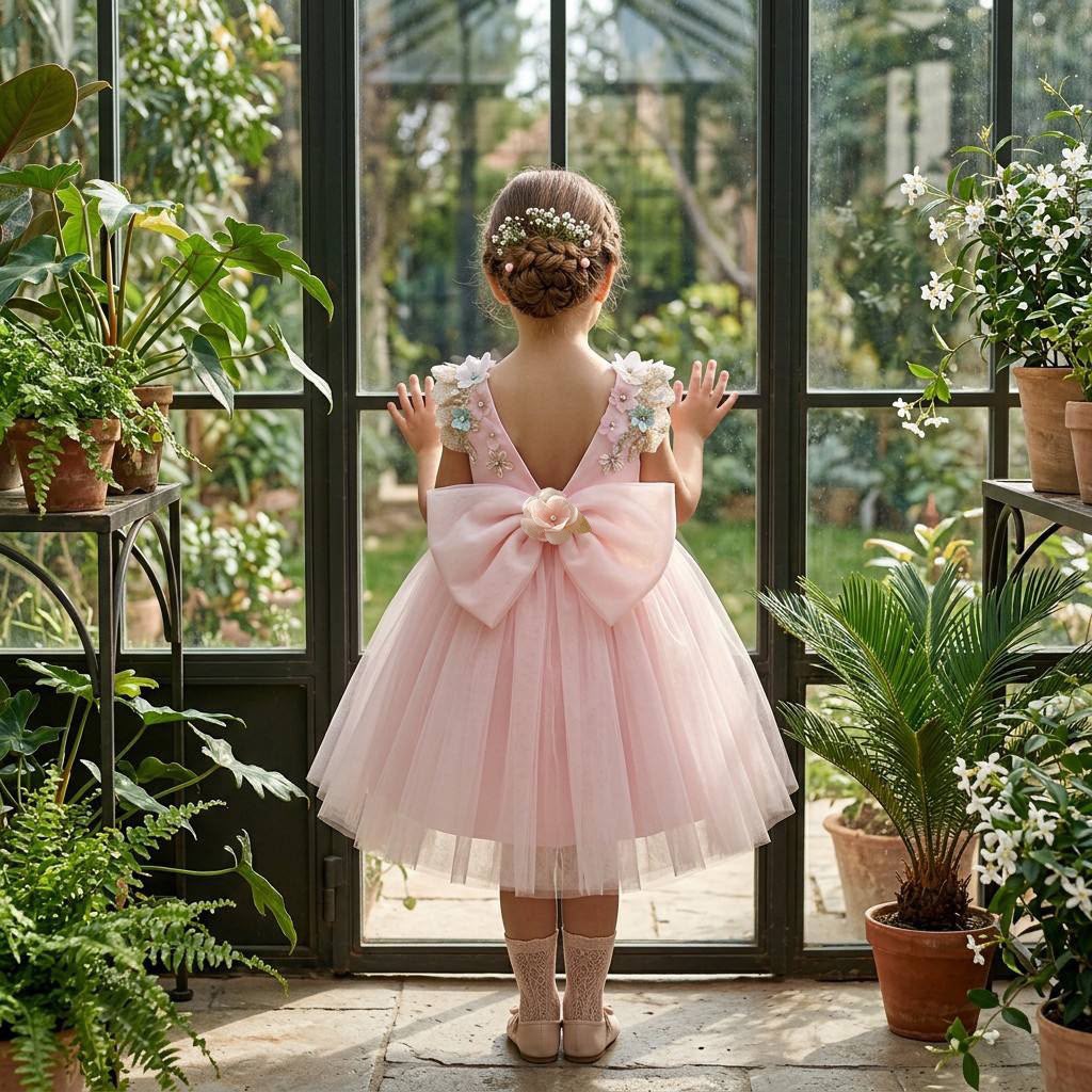 Children's Party Dress with Flowers