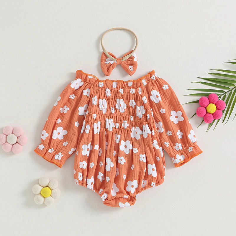 Body infantil florido + diadema