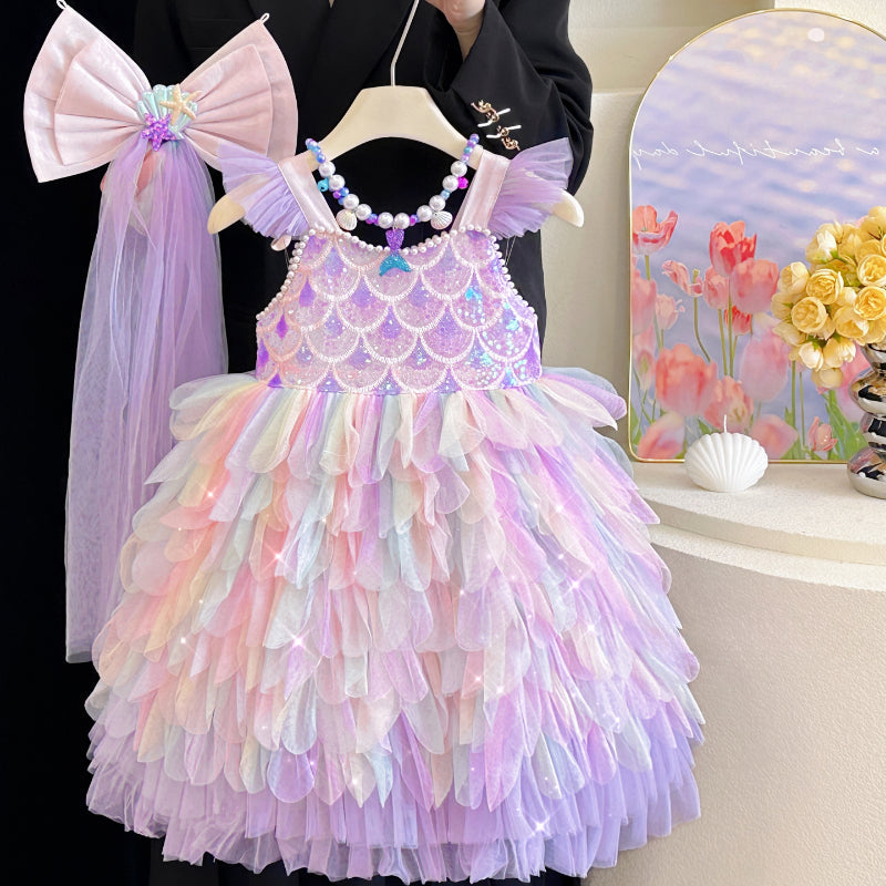 Children's Mermaid Layered Party Dress