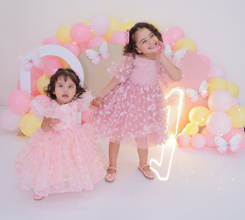 Vestido infantil de mariposa 3D