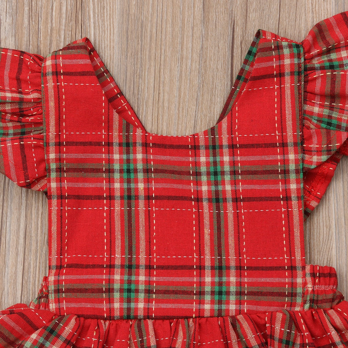 Body de cuadros rojos para niño + diadema