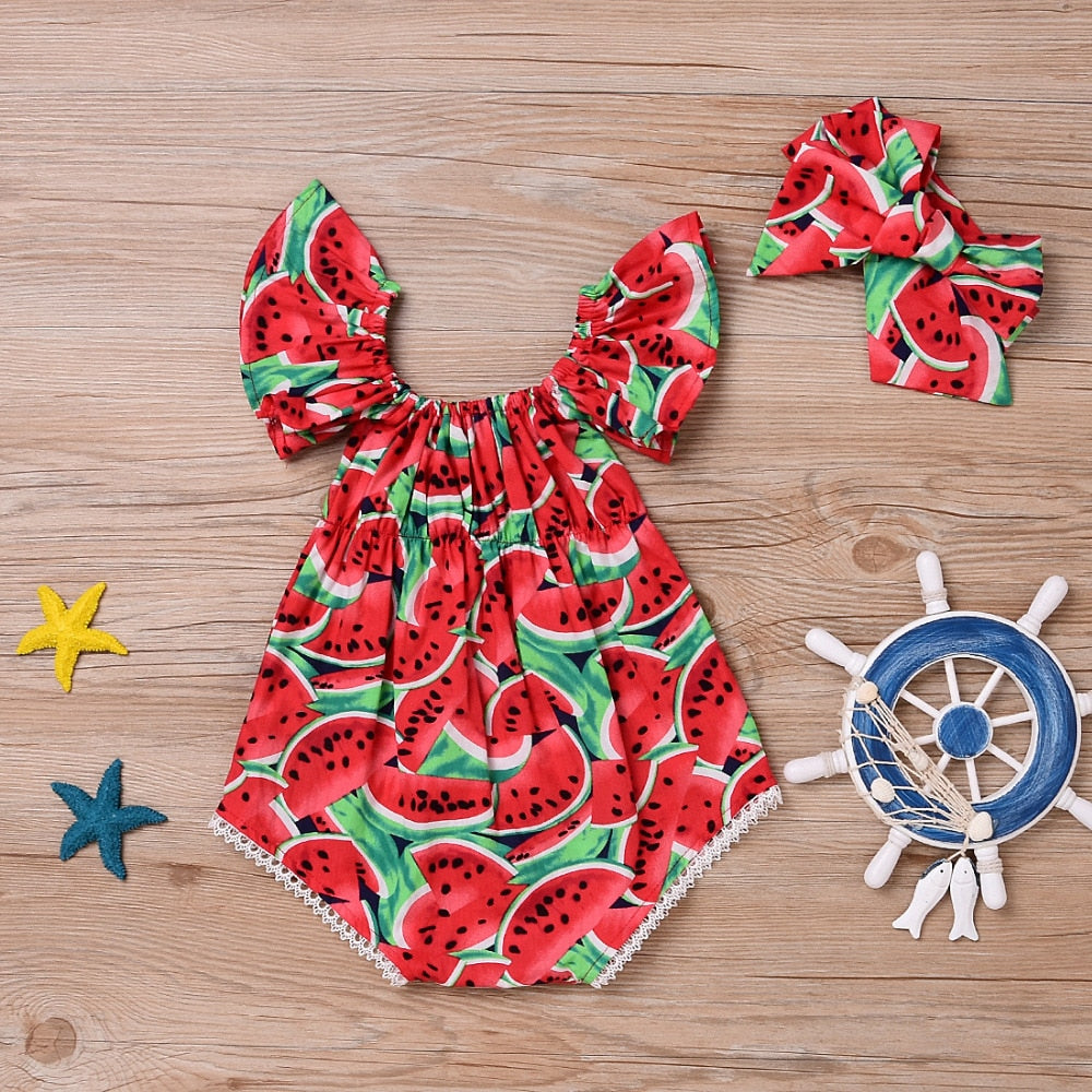 Body infantil sandía + diadema