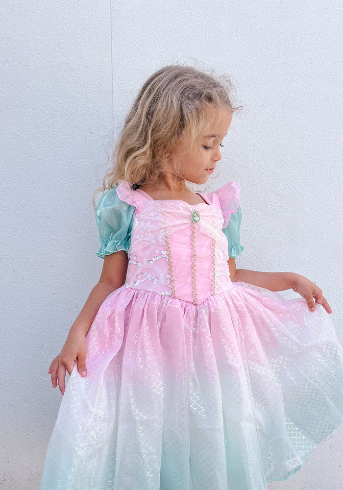 Vestido de fiesta infantil de sirena rosa