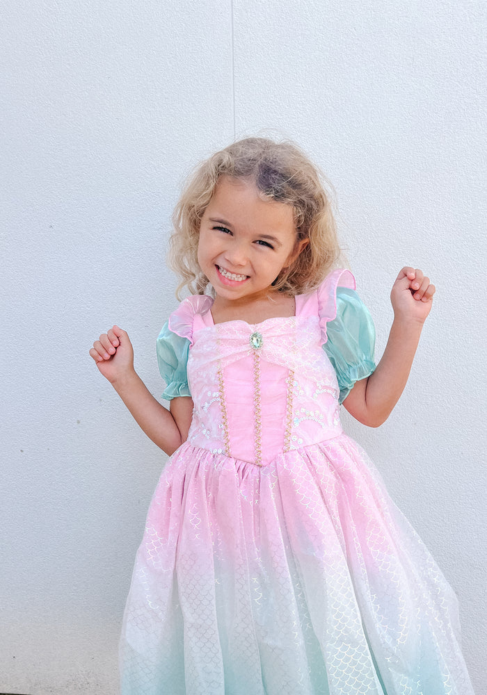 Vestido de fiesta infantil de sirena rosa