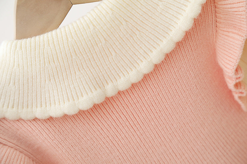 Teddy Bear Collar Knit Dress