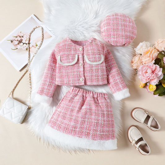 Girls' Tweed Furry Set