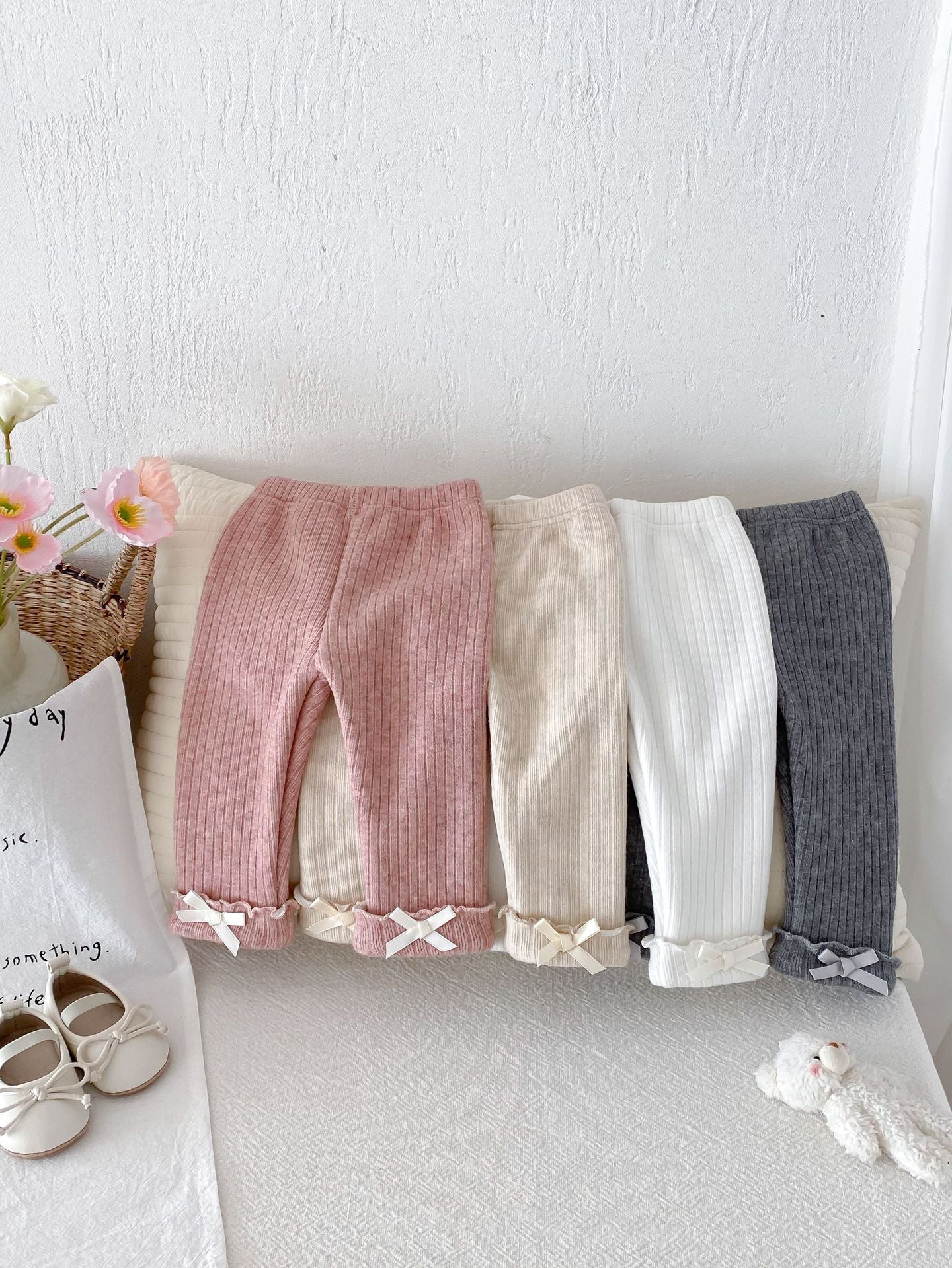 Girls' Lined Pants with Bows