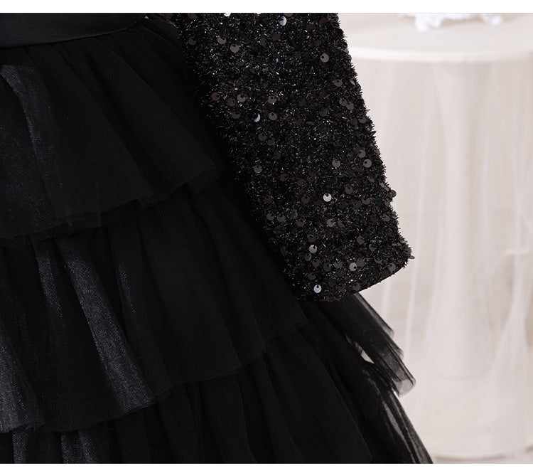 Shiny Black Children's Dress