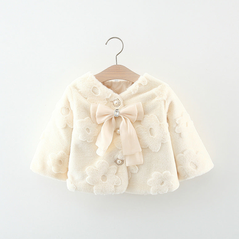 Girls’ Floral Coat with Bow