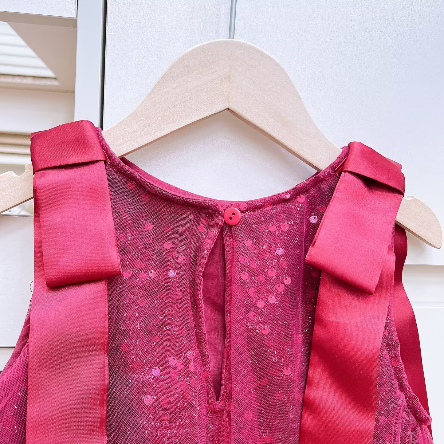 Shiny Tulle Children's Dress with Bow