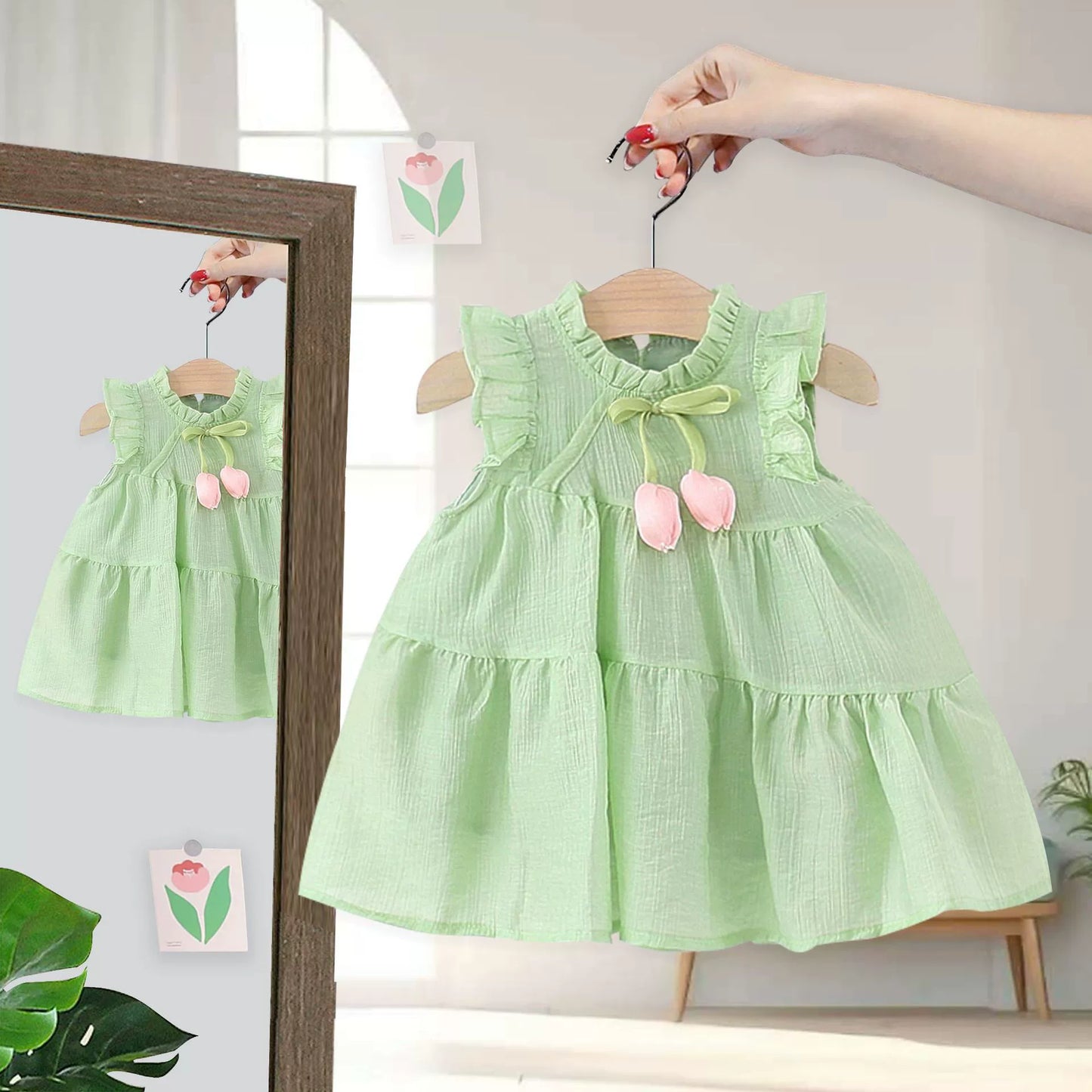 Children's Summer Dress with Little Flowers