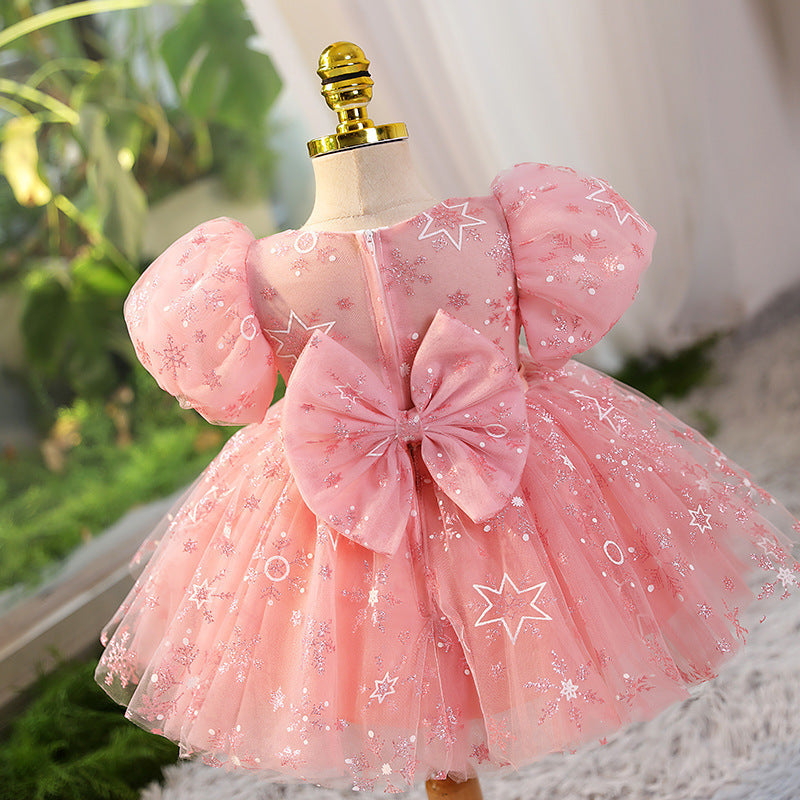 Vestido de fiesta infantil de tul con estrellas