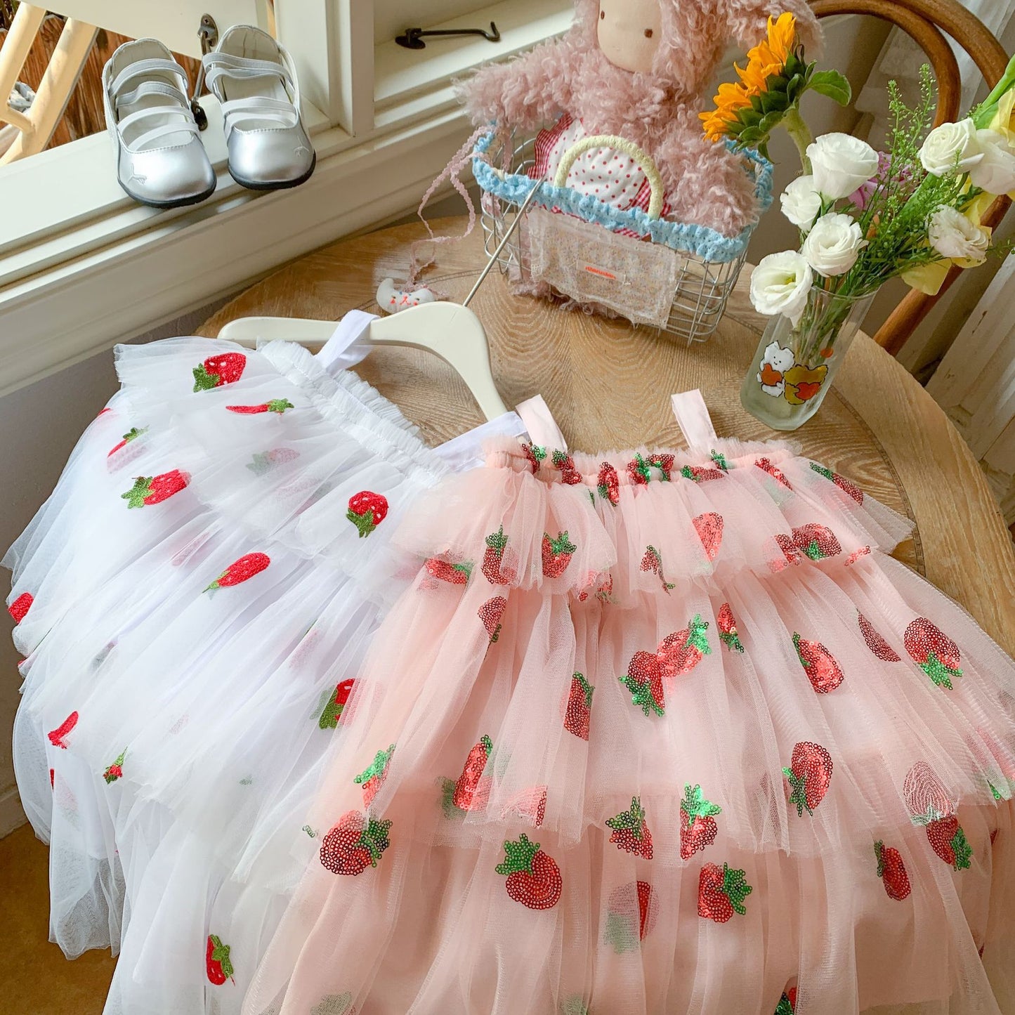 Strawberry Layered Tulle Children's Dress