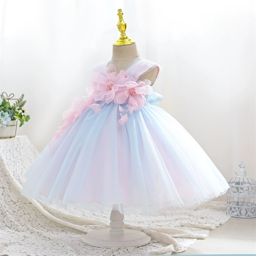 Vestido de fiesta de tul floral