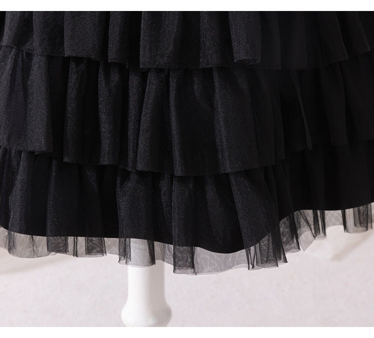 Shiny Black Children's Dress