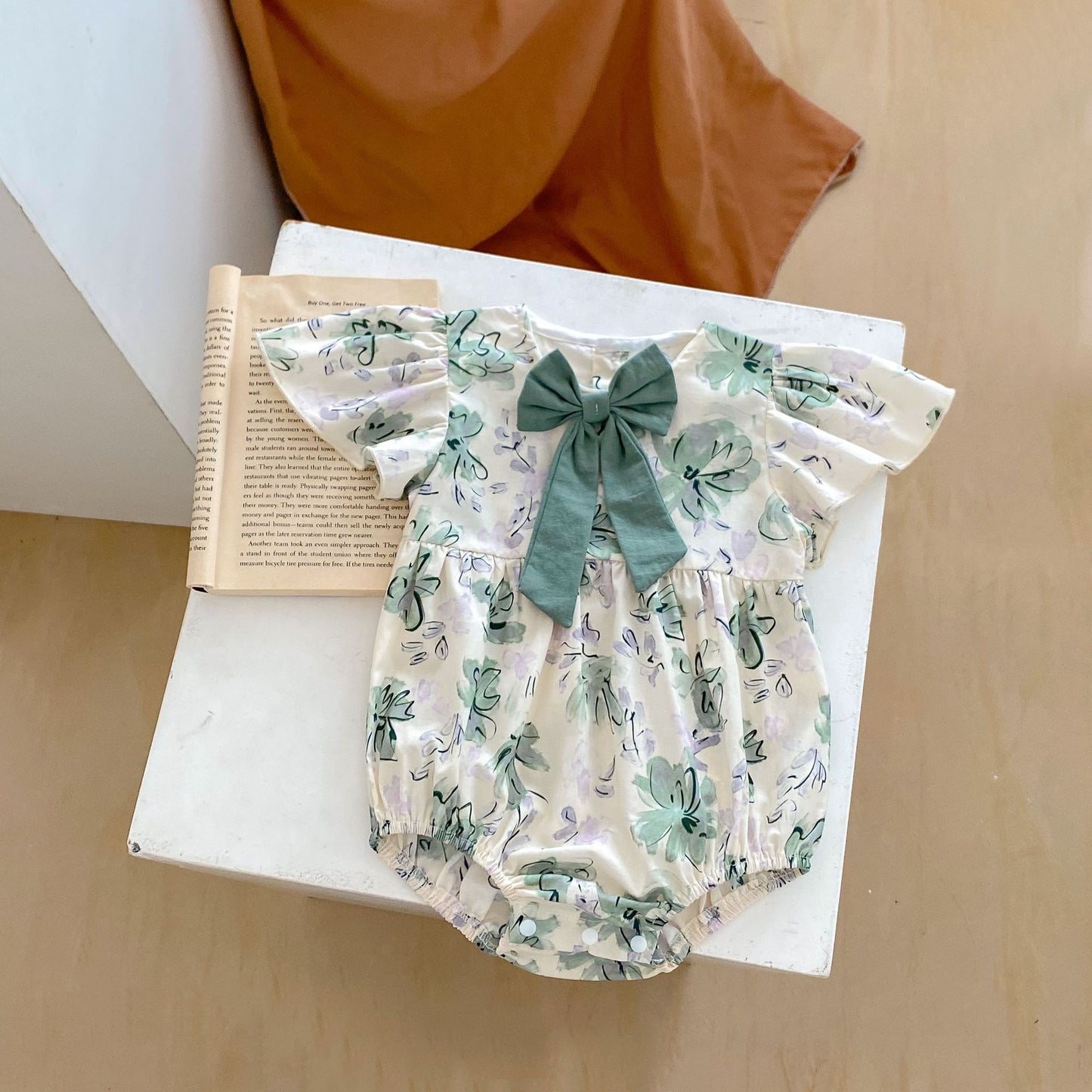 Floral Bow Girl's Bodysuit