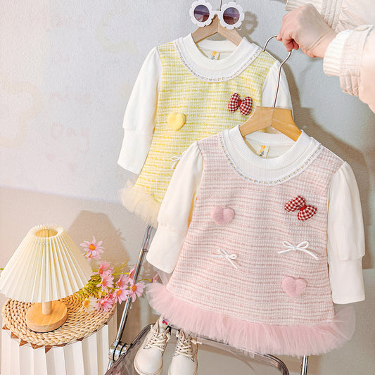 Children's Dress with Hearts and Bows