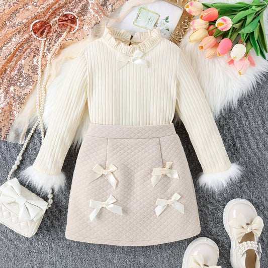 Girls' Set with Bows and Fur