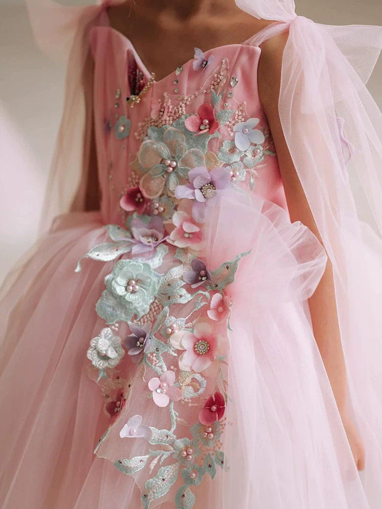 Children's Tulle Flower Party Dress