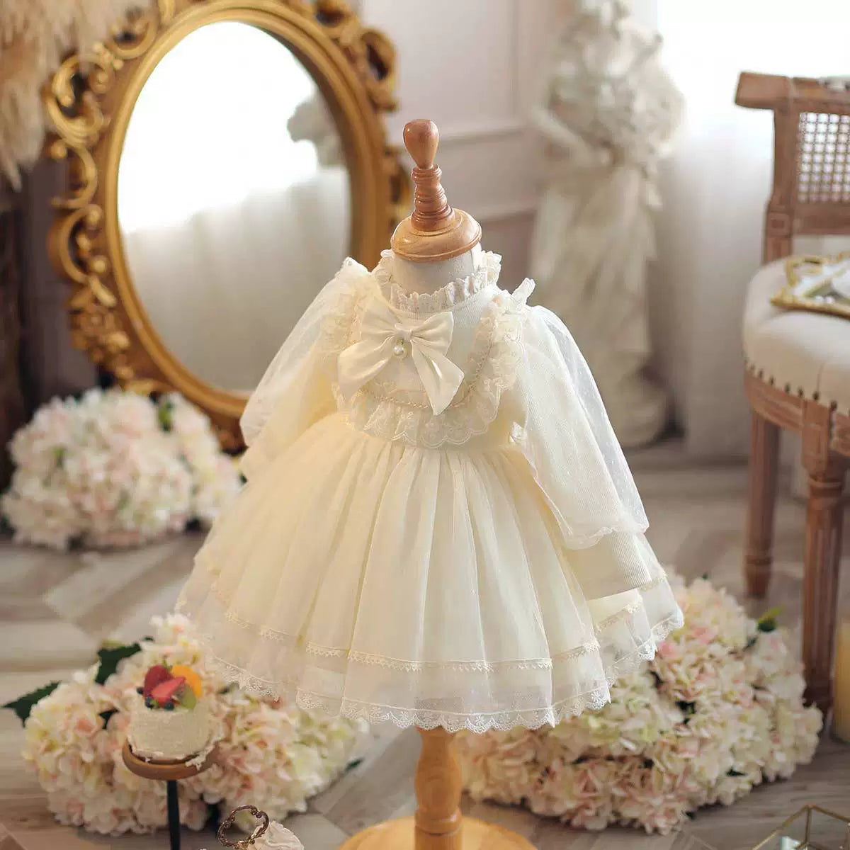 Children's Lace Bow Dress