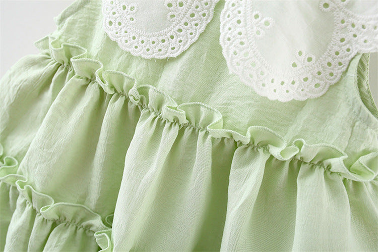 Children's Dress with Lace Collar Layers