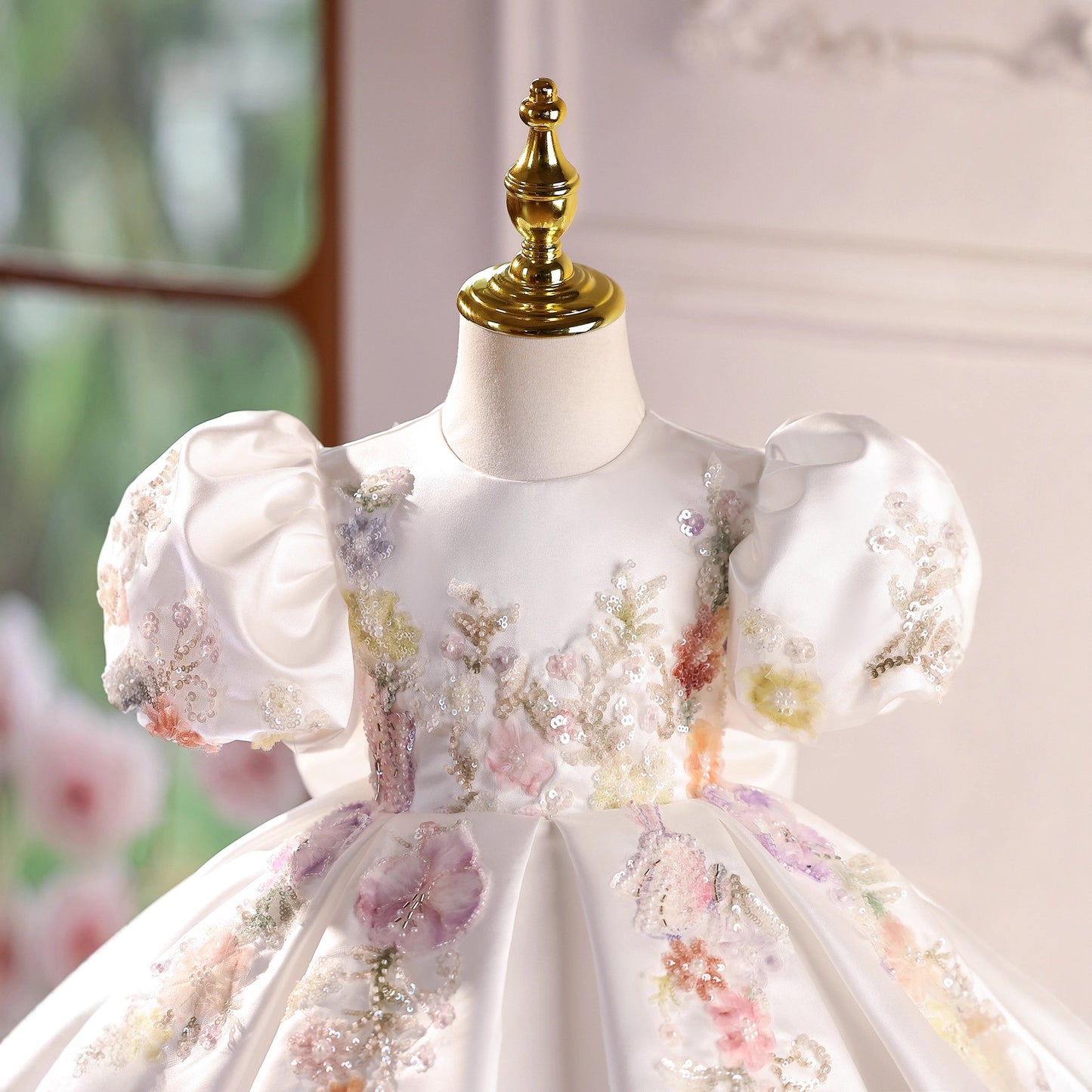 Children's Party Dress Flowers Puffant