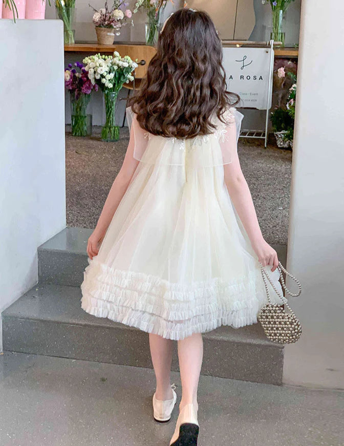 Children's Dress with Flower Collar