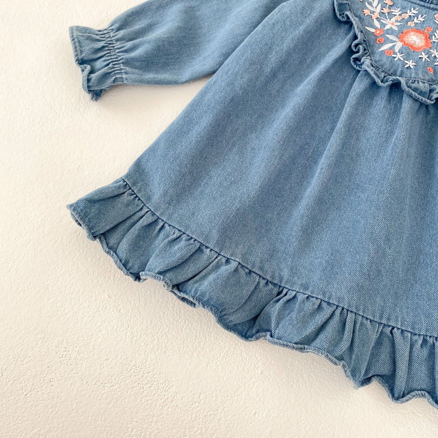 Embroidered Children's Jeans Dress