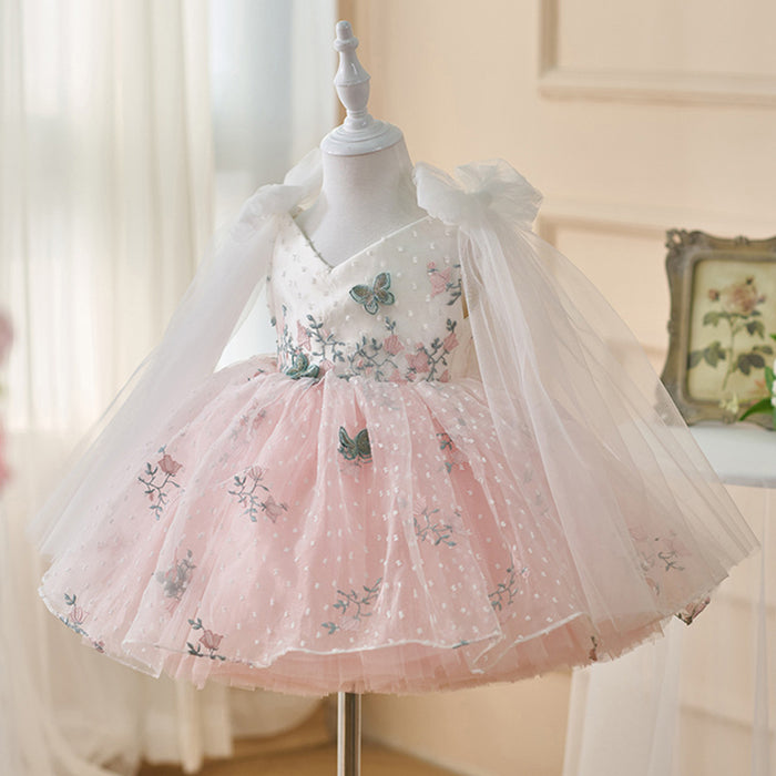 Floral Party Dress with Tulle