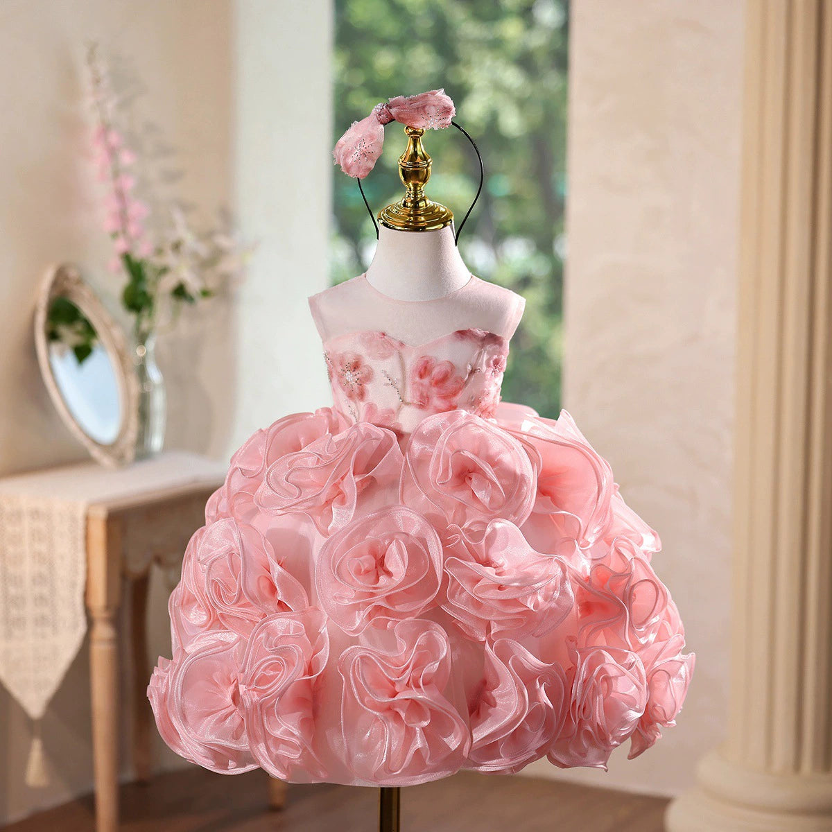 Children's Floral Sequin Dress