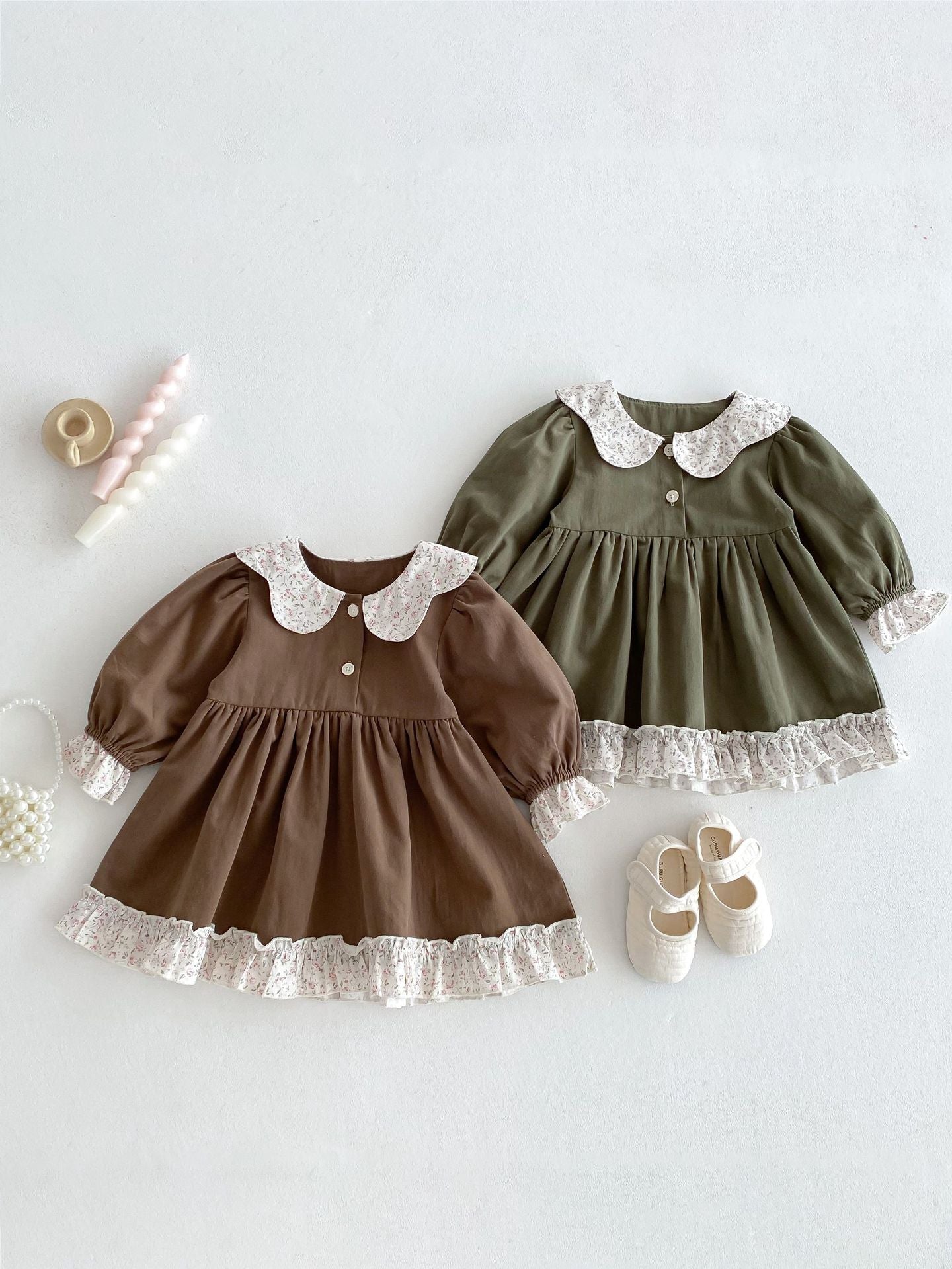 Children's Dress with Flower Bars