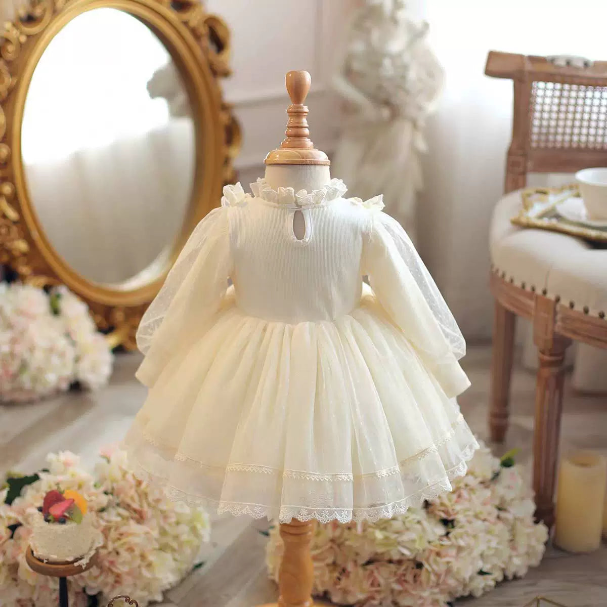 Children's Lace Bow Dress