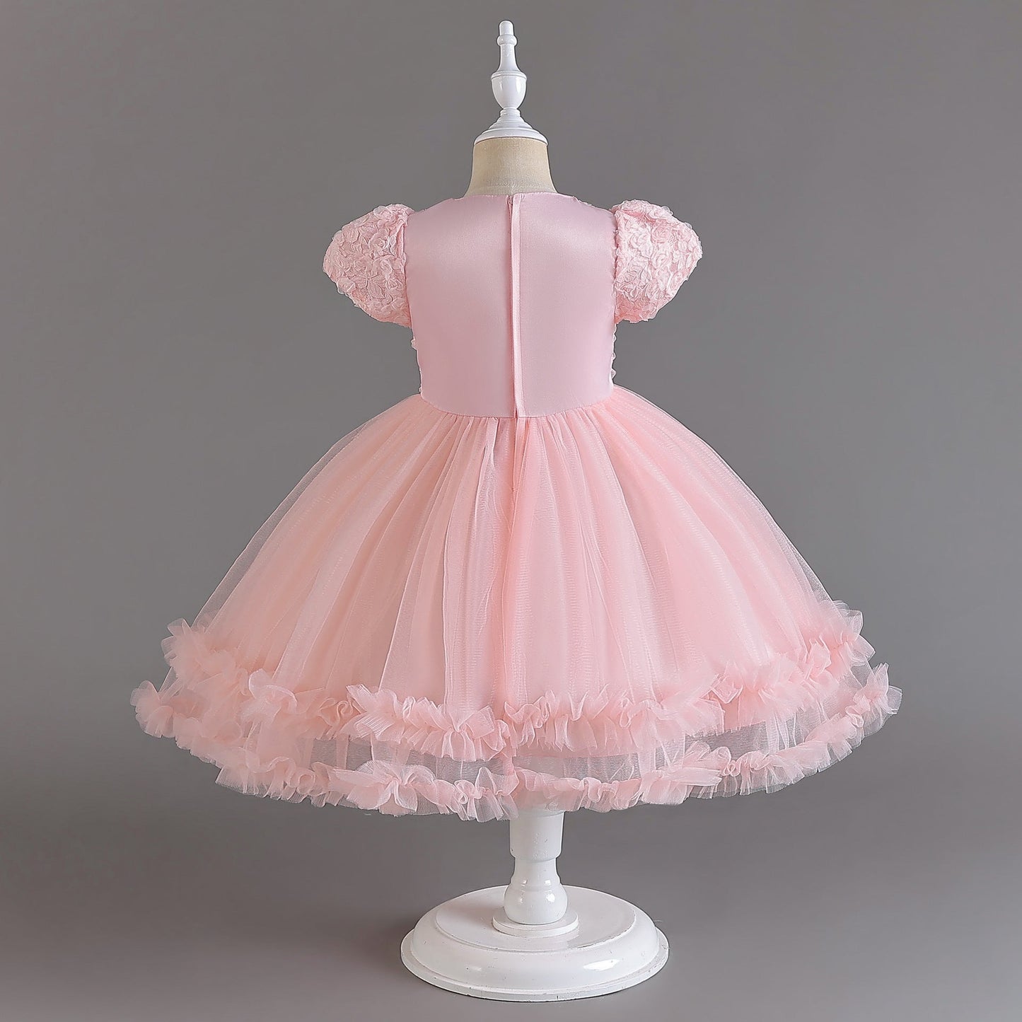 Vestido de fiesta infantil con flores de tul