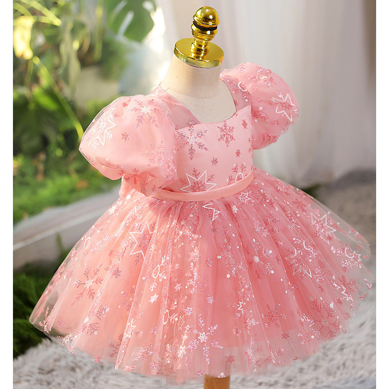 Vestido de fiesta infantil de tul con estrellas