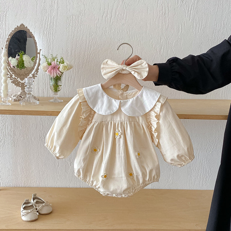 Body/ Beige Children's Dress with Little Flowers