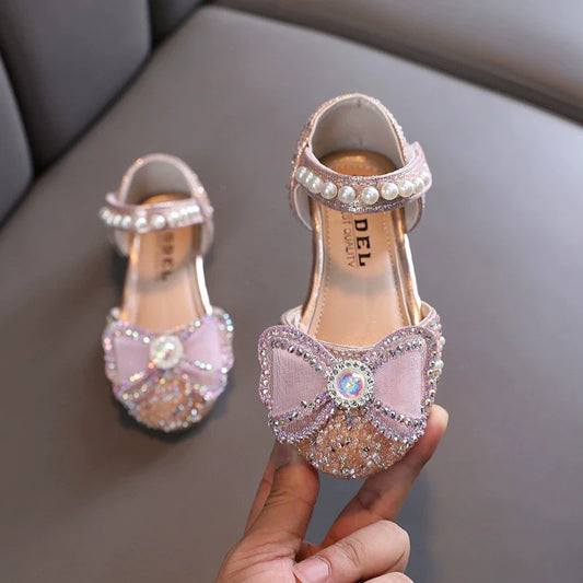 Girls' Rhinestone Bow Shoes