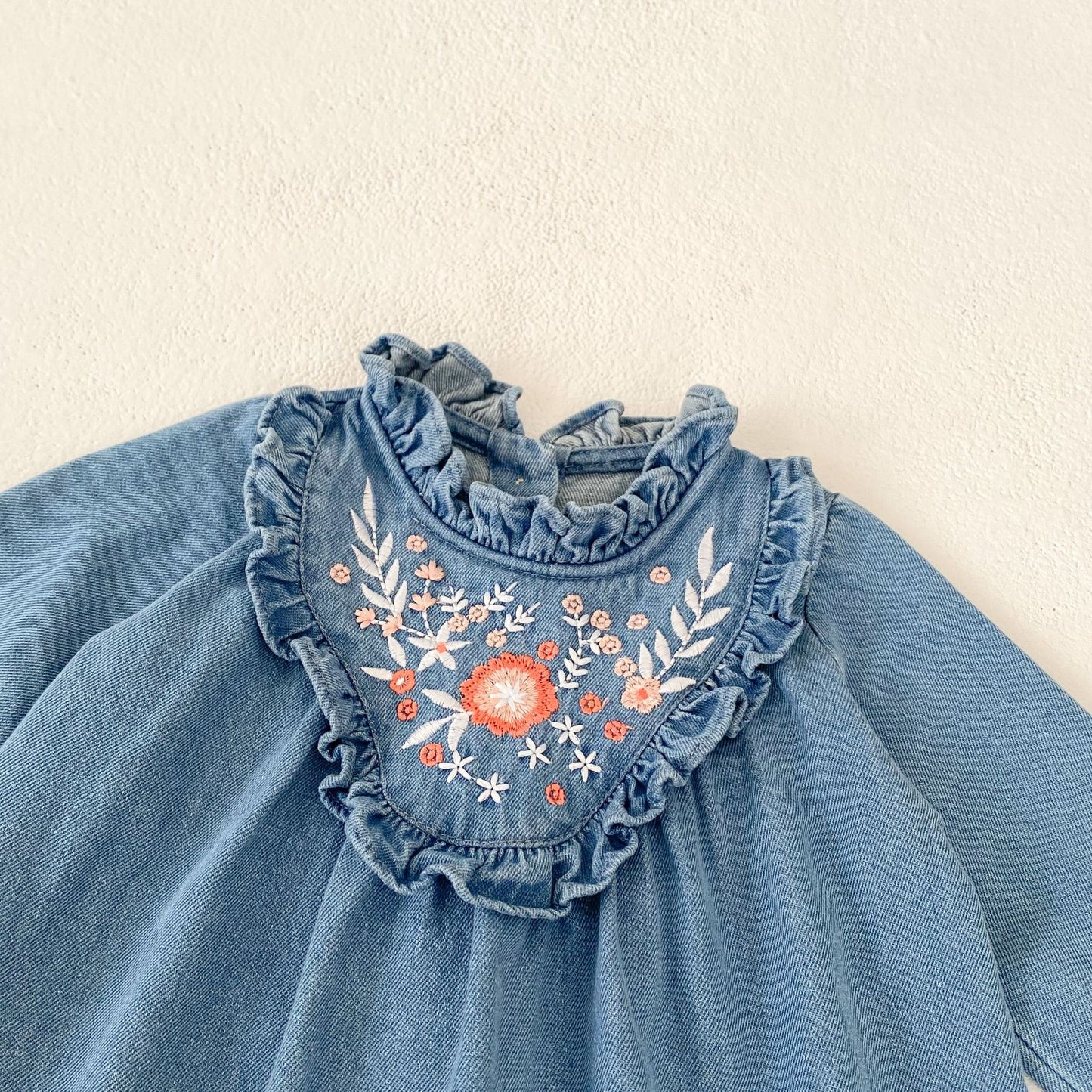 Embroidered Children's Jeans Dress